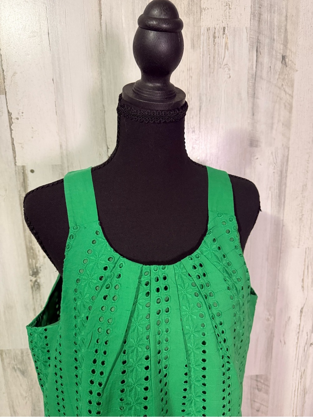 Isabel & Nina Green Eyelet Sleeveless Dress Size 12 100% Cotton - Picture 6 of 9